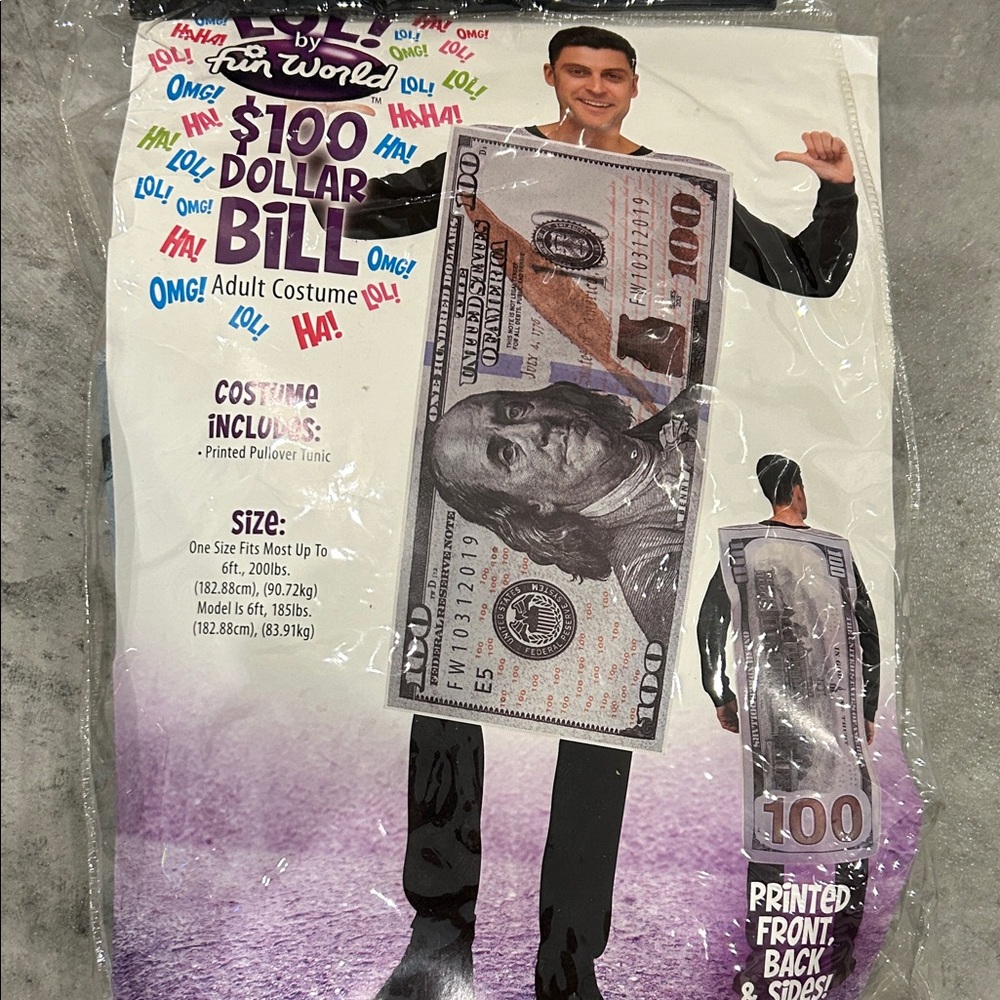 $100 Dollar Bill Adult Costume